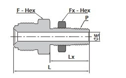 6L-CMB-FR8-NS4 - FITOK Face Seal Schott-Adapter FR Serie