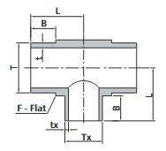 6LW-WT1-TB8-TB8-TB4-F2 - FITOK BW T-Stück M Serie