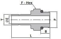 SS-AM-FT10-ST14 - FITOK Einschraubadapter mit SAE/UNF