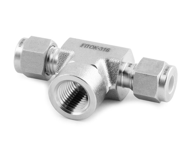 SS-TTF-ML12-RG8 - FITOK Aufschraub T-Stück BSPP Manometergewinde