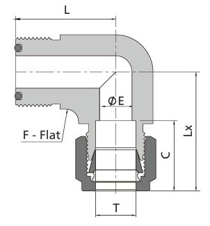 SS-LU-FO12-FL12 - FITOK Face Seal Winkelverschraubung FO Serie